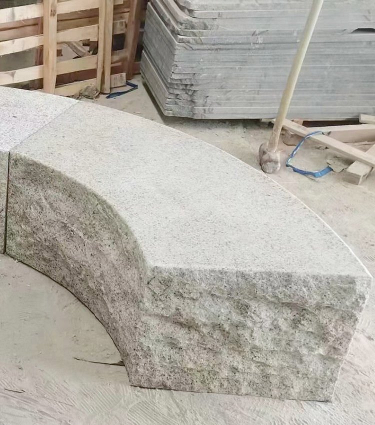 園林自然面弧形坐凳 園林自然面弧形坐凳